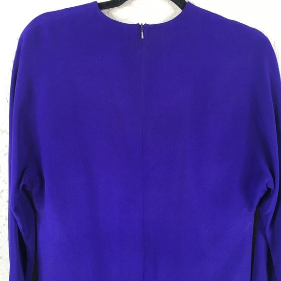 Vintage Silk Dress Womens 4 Purple Career Event Occasion Wedding Cocktail Formal - Picture 8 of 16